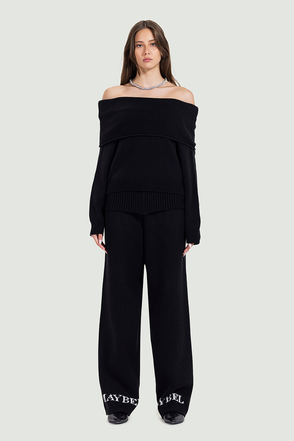knit duo in black