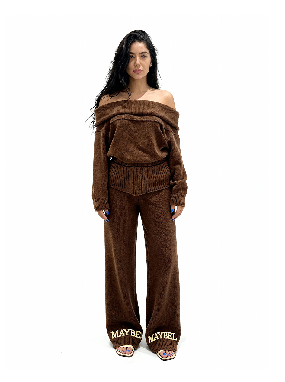 knit duo in chocolate brown