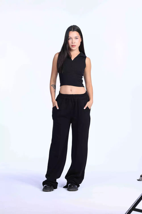 Black oversized sweatpants