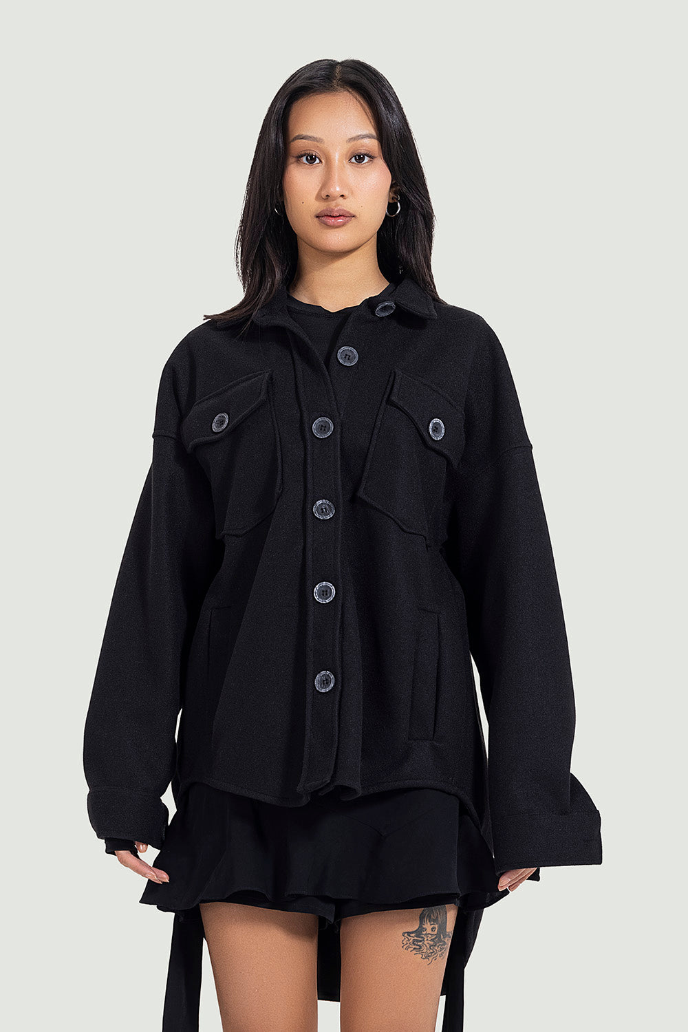 unisex oversized jacket in black