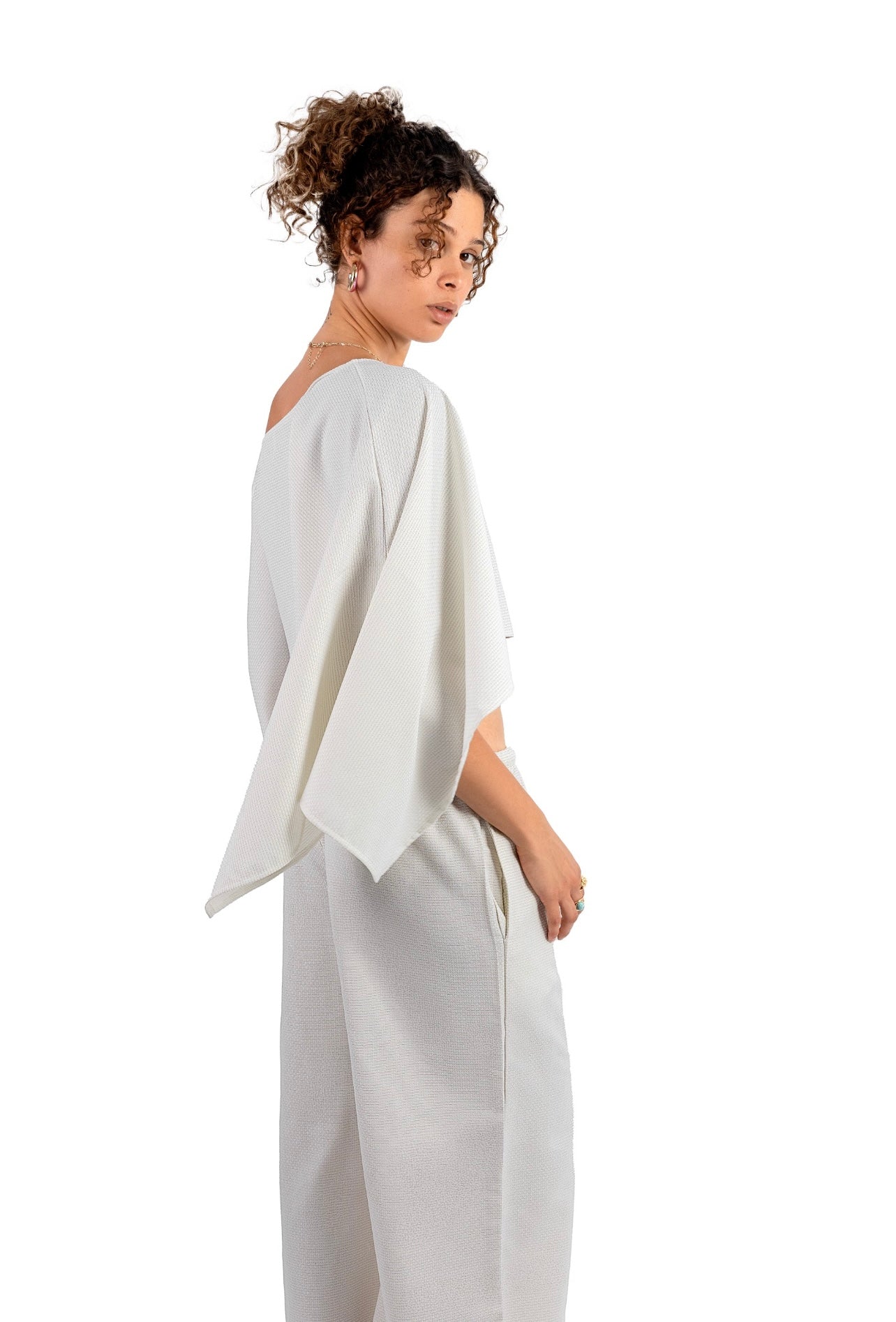 linen blend set in nude