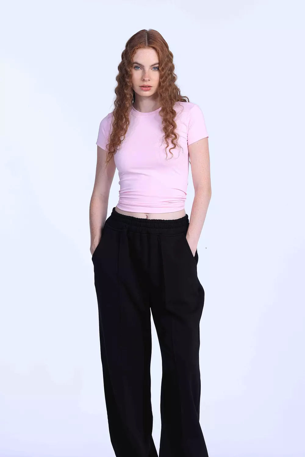 baby pink basic Top
